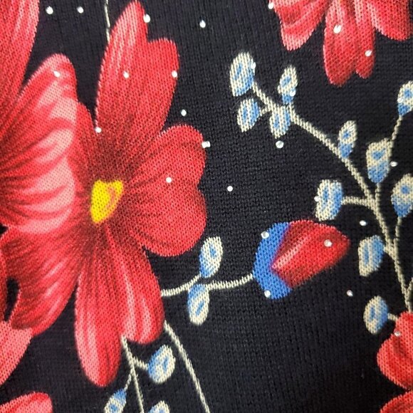 💥181 Emily Daniels Floral Lightweight Black Sweater - Picture 10 of 10